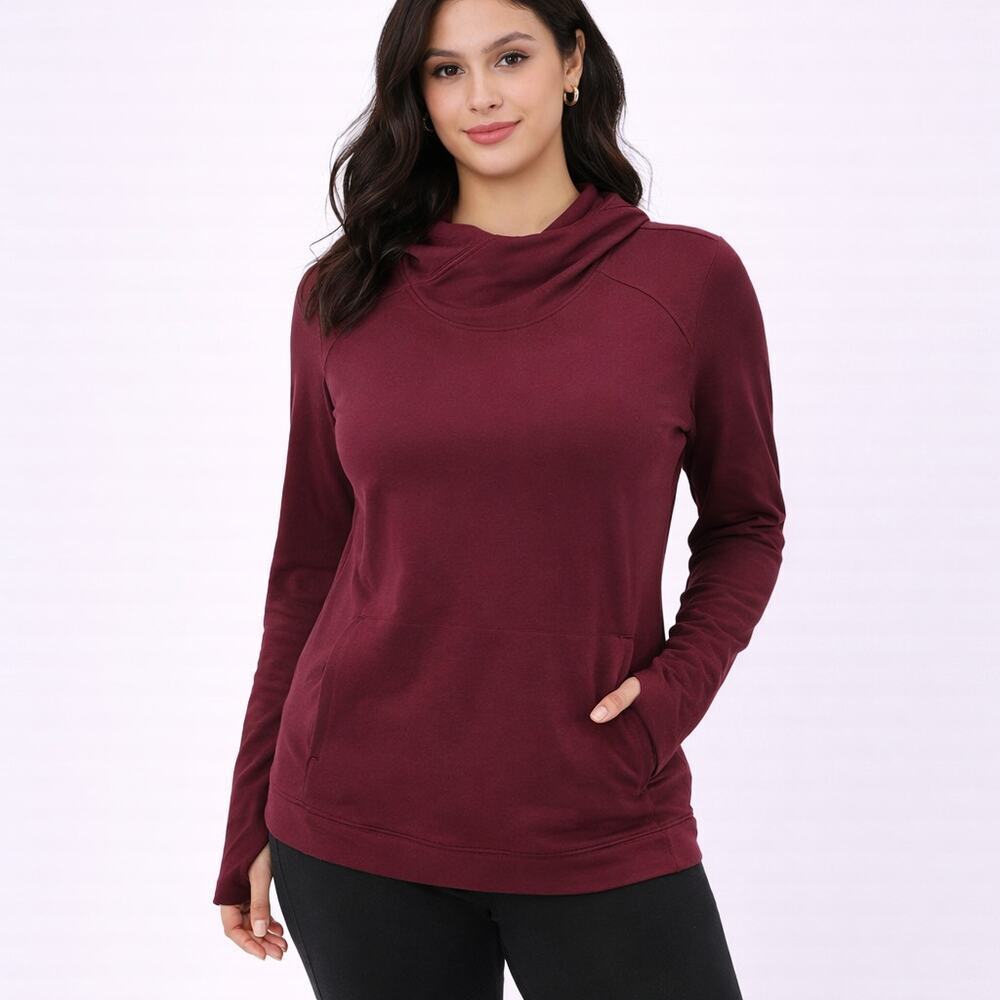 Lululemon Starting Place Hoodie 6 Garnet Red Pullover Thumbholes Athletic - Picture 1 of 12